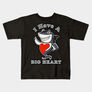 Funny Shark Lovers I Have A Big Heart Sea Animal Ocean Kids T-Shirt